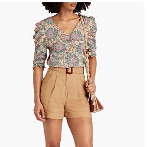 Veronica Beard Multicolor Silk Floral Blouse
